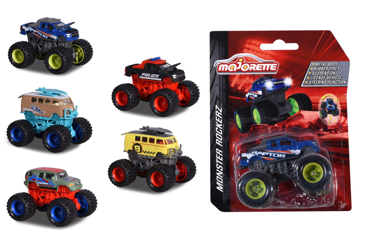 MAJORETTE auto off road 7,5 cm Monster Rockerz 6 sort 202057255