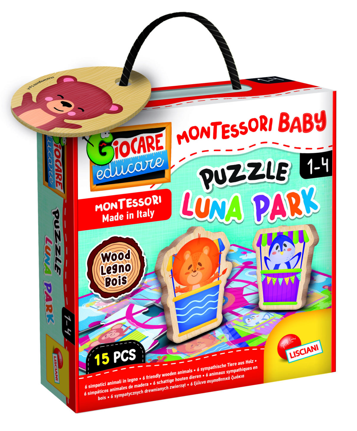 LISCIANI Montessori Wood baby puzzle luna park 96855